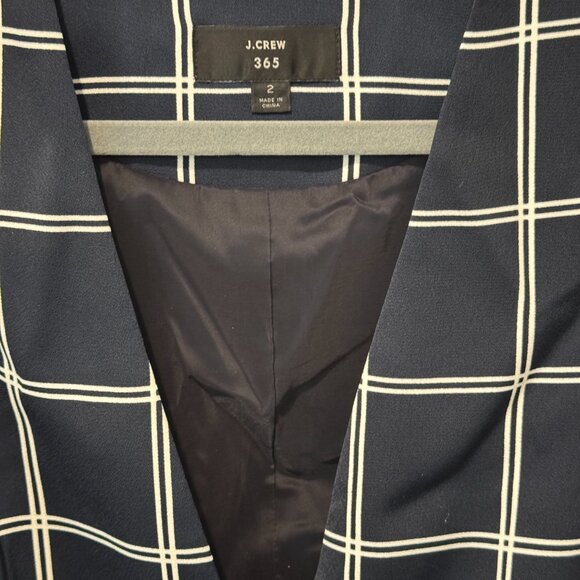 J. CREW 365 French Girl Windowpane Vest Blazer - Size 2 - Picture 4 of 7